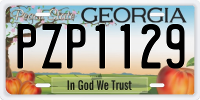 GA license plate PZP1129