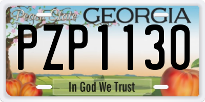 GA license plate PZP1130