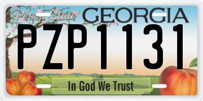 GA license plate PZP1131