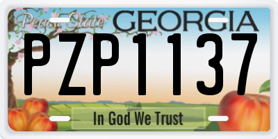 GA license plate PZP1137