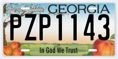 GA license plate PZP1143