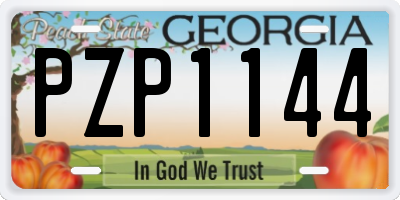 GA license plate PZP1144