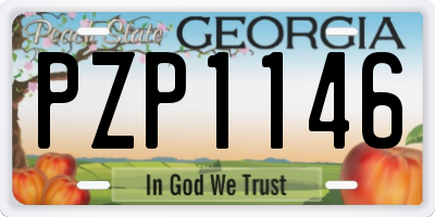 GA license plate PZP1146