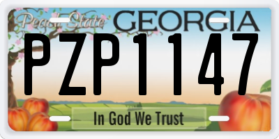 GA license plate PZP1147