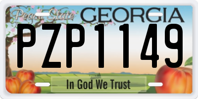 GA license plate PZP1149
