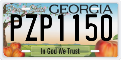 GA license plate PZP1150