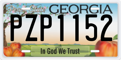 GA license plate PZP1152