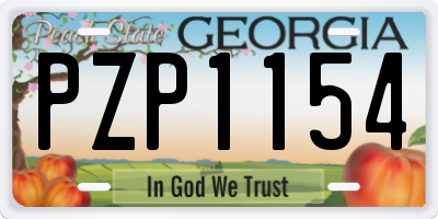 GA license plate PZP1154