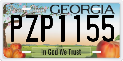 GA license plate PZP1155