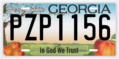 GA license plate PZP1156