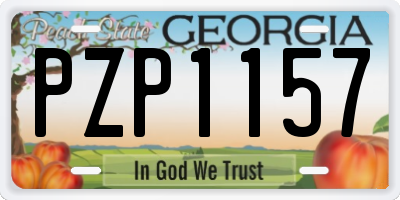 GA license plate PZP1157