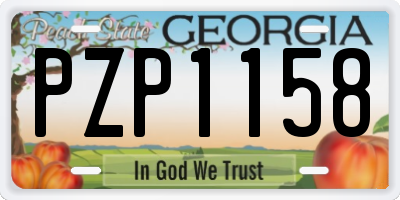 GA license plate PZP1158
