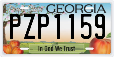 GA license plate PZP1159