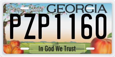 GA license plate PZP1160