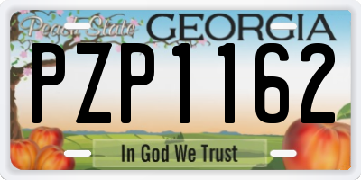 GA license plate PZP1162