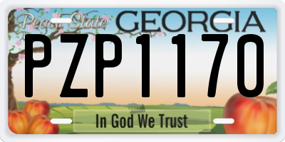 GA license plate PZP1170