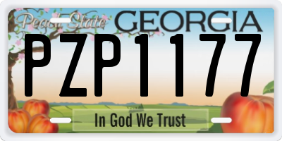 GA license plate PZP1177