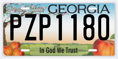 GA license plate PZP1180