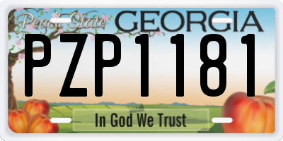 GA license plate PZP1181