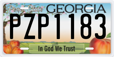 GA license plate PZP1183