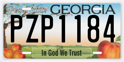 GA license plate PZP1184