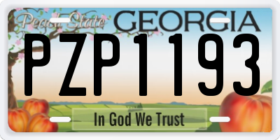GA license plate PZP1193