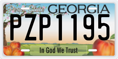 GA license plate PZP1195