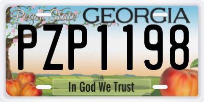 GA license plate PZP1198