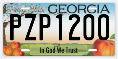 GA license plate PZP1200