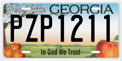 GA license plate PZP1211