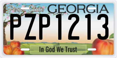 GA license plate PZP1213