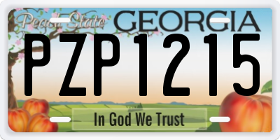 GA license plate PZP1215