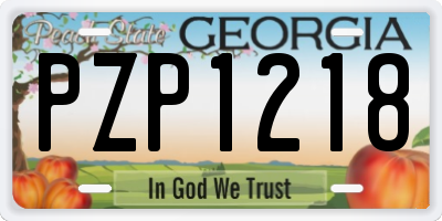 GA license plate PZP1218