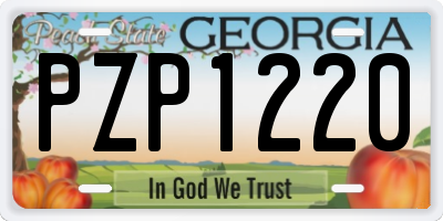 GA license plate PZP1220