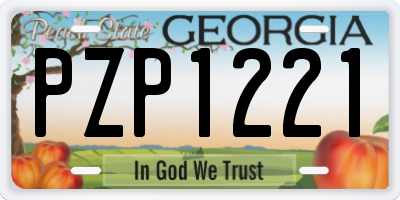 GA license plate PZP1221