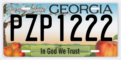 GA license plate PZP1222