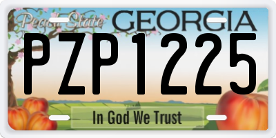 GA license plate PZP1225