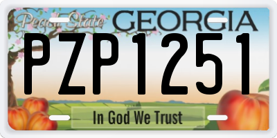 GA license plate PZP1251