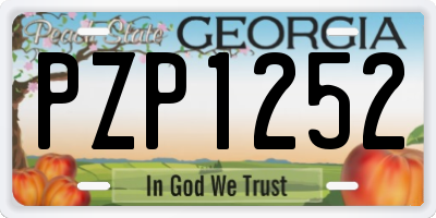 GA license plate PZP1252