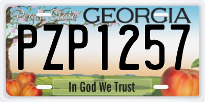 GA license plate PZP1257