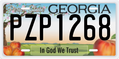 GA license plate PZP1268