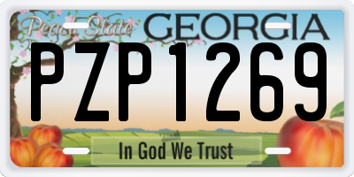 GA license plate PZP1269