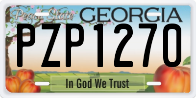 GA license plate PZP1270