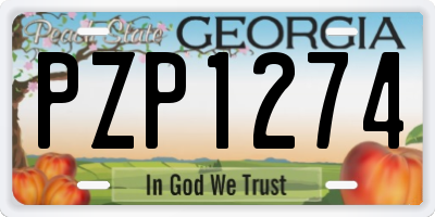 GA license plate PZP1274