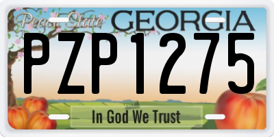 GA license plate PZP1275