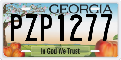 GA license plate PZP1277