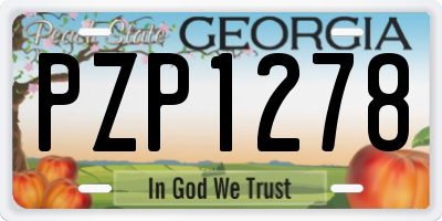 GA license plate PZP1278