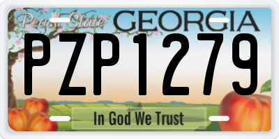 GA license plate PZP1279