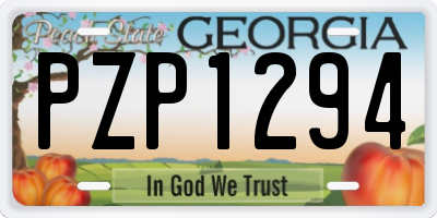 GA license plate PZP1294