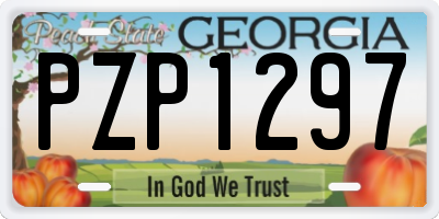 GA license plate PZP1297
